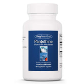 Allergy Research Group Pantethine bottle pour shows easy-to-take capsules for daily metabolism.