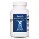 Allergy Research Group ParaMicrocidin 125 bottle label highlights 250 mg grapefruit seed extract per capsule for daily use.