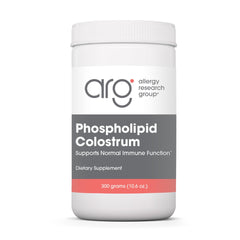 Allergy Research Group phospholipid colostrum bottle shows premium daily supplement