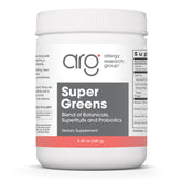 Allergy Research Group Super Greens bottle featuring spirulina and chlorella for daily wellness