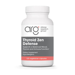 Allergy Research Group Thyroid Zen Defense bottle; supports daily thyroid balance.