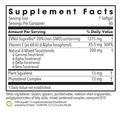 Allergy Research Group Tocomin SupraBio softgels closeup shows smooth capsules.