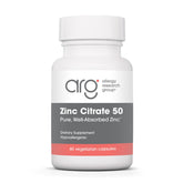 Allergy Research Group zinc citrate supplement bottle promotes daily immune support.