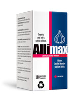 Allimax bioactive allicin capsules shown for daily immune support