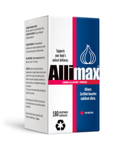 Allimax bioactive allicin capsules shown for daily immune support
