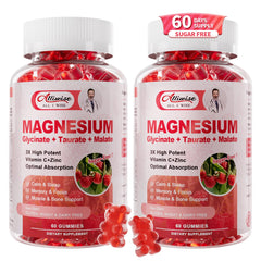 Alliwise Magnesium Glycinate Gummies raspberry bottle for easy daily relaxation.
