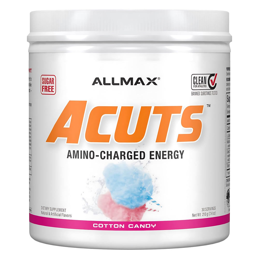 ALLMAX AMINOCUTS cotton candy can for quick energy during workouts.