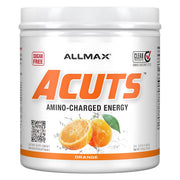ALLMAX AMINOCUTS orange powder primed for a citrusy energy boost before workouts.