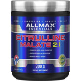 ALLMAX Citrulline Malate unflavored 300 g tub viewed up close for quality and size