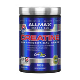 AllMax Creatine Monohydrate powder jar closeup for smooth mixing and purity.