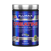 AllMax Creatine Monohydrate powder jar closeup for smooth mixing and purity.