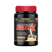 Allmax ISOFLEX Blueberry Muffin tub, high-purity protein for daily nutrition.