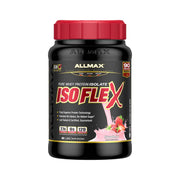 ALLMAX ISOFLEX strawberry 2lb tub for a high-protein shake