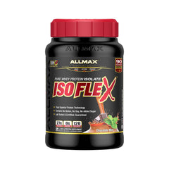 ALLMAX ISOFLEX 2lb canister front showcases premium protein for recovery