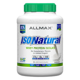 ALLMAX ISONATURAL bottle shows natural whey protein isolate for daily protein.