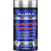 ALLMAX L-Carnitine + Tartrate bottle front for active energy support during workouts