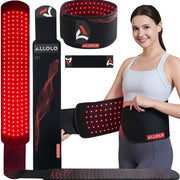 ALLOLO red light therapy belt front view shows wide coverage for the torso