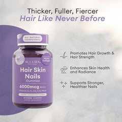 ALLURA HAIR gummies closeup highlights passion fruit flavor and chewy texture.