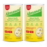 Almased multi protein powder bottle, ready to use as a meal replacement option
