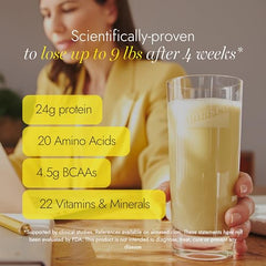 Close-up of Almased yogurt, soy, and honey blend for a creamy shake