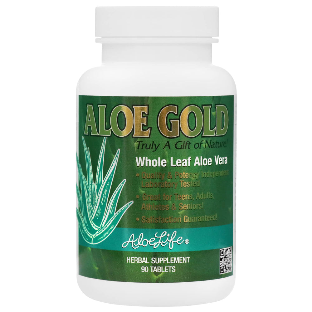 Aloe Life Aloe Gold packaging front highlighting organic certification for quality.