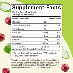 Aloe Life Cherry Berry juice pour offers a tasty pre-meal routine.