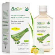 AloeCure lemon flavor bottle front view for digestive support