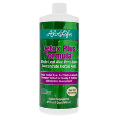 Aloe Life Detox Plus bottle for daily wellness rituals.
