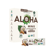 ALOHA Minis Coconut Chocolate Almond bar pack, convenient vegan snack.