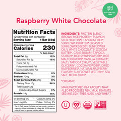 Close-up of ALOHA Raspberry White Chocolate bar showing texture and bite.
