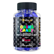 Alpha Lion Gains Candy capsules bottle for convenient daily muscle support during workouts.