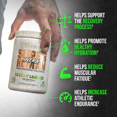 ALPHA LION Intra lime powder scoop highlighting complete amino acid support during training