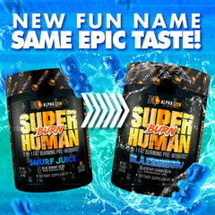 ALPHA LION Superhuman Burn label shows transparent ingredients.