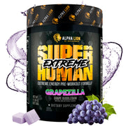 ALPHA LION Superhuman Extreme bottle front for high-stim workouts and sustained energy.