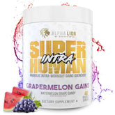 ALPHA LION Superhuman Intra bottle front showing hydration focus and flavor cue