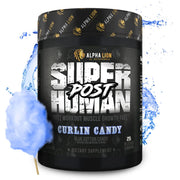 ALPHA LION Superhuman Post Curlin Candy tub for post-workout recovery and hydration.