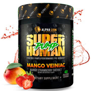 ALPHA LION Superhuman Pump bottle pour shows strong pump potential and hydration.