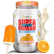 ALPHA LION Superhuman Whey Orange Gainsicle bottle showcasing a tasty post‑workout option