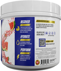 Open Hydro 9 Aminos powder tub showing mixability and flavor dissolution