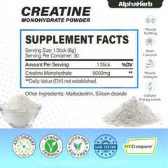 AlphaHerb Creatine mixed with water, quick hydration after training.