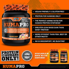 ALR Industries Humapro bottle closeup emphasizes vegan, gluten-free formula for clean nutrition.