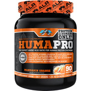 ALR Industries Humapro Mandarin Orange tub with vegan protein matrix labeling.