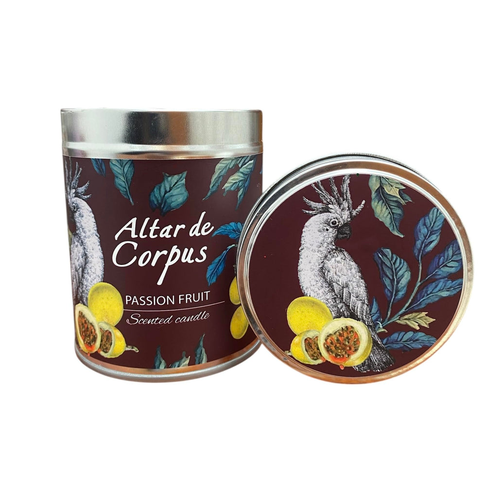 Altar de Corpus Passion Fruit Candle 14oz—long-lasting fragrance for uplifting spaces.