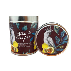 Altar de Corpus Passion Fruit Candle 14oz—long-lasting fragrance for uplifting spaces.