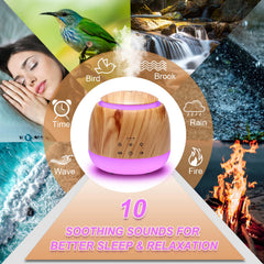 ALVOGIMOR Aromatherapy Diffuser showcasing 7 LED colors for mood lighting.