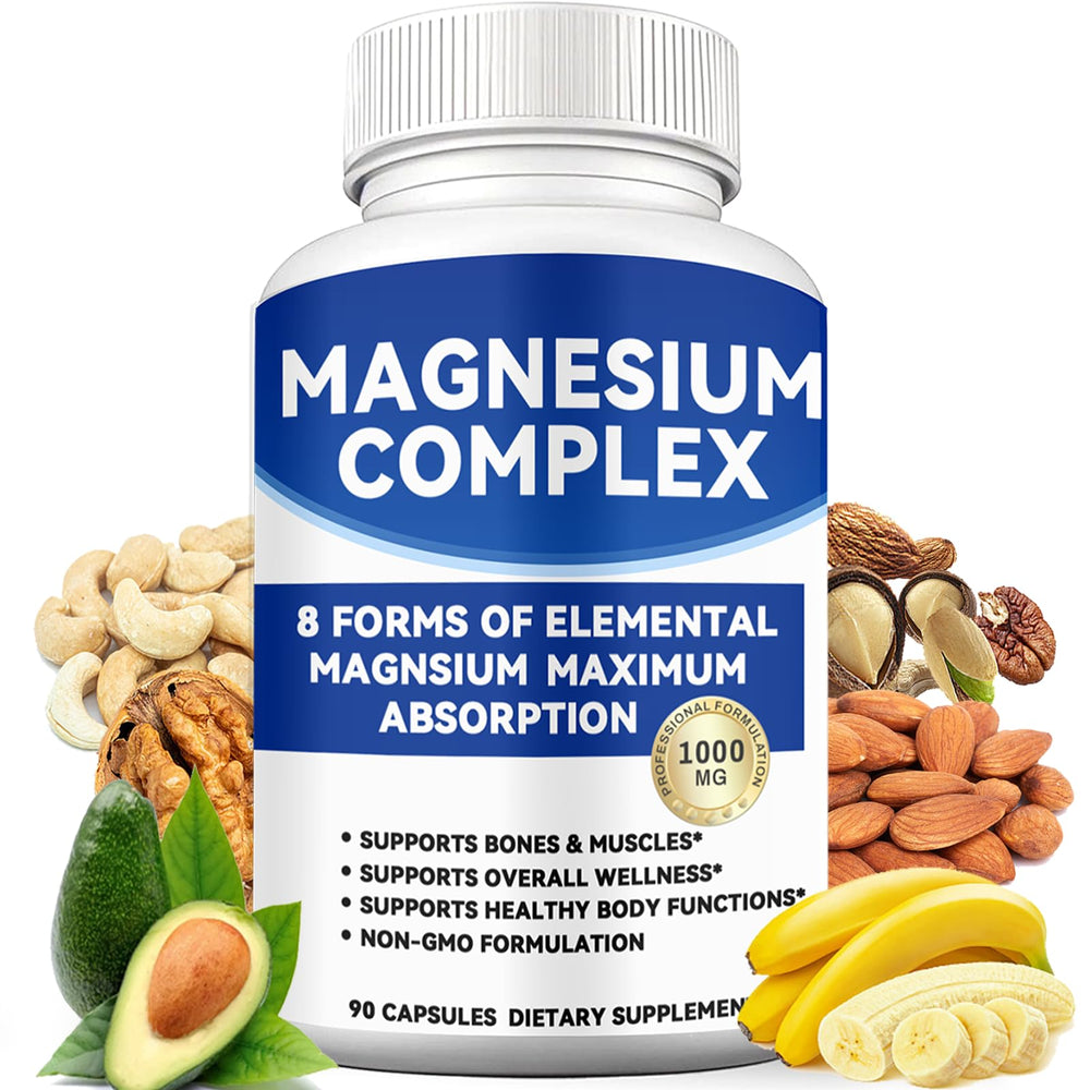 Alzclipp Magnesium Complex 1000mg bottle front view for daily mineral support.