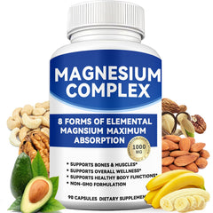 Alzclipp Magnesium Complex 1000mg bottle front view for daily mineral support.