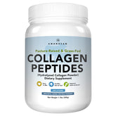 AMANDEAN Collagen Peptides powder in jar showing grass-fed source and solubility