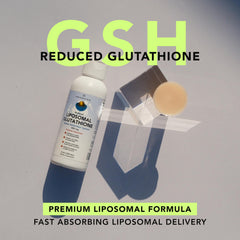 AMANDEAN Liposomal Glutathione back label detailing detox support ingredients