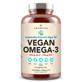 AMANDEAN Vegan Omega-3 softgels close-up for daily heart and brain support